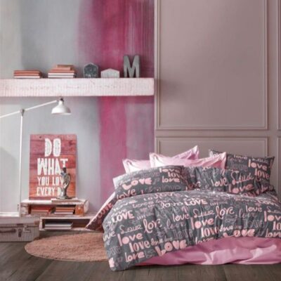 DIMcol ΠΑΠΛΩΜΑ ΕΜΠΡΙΜΕ Αγάπη 299 220X240 Grey-Lila Cott/Pol 70/30