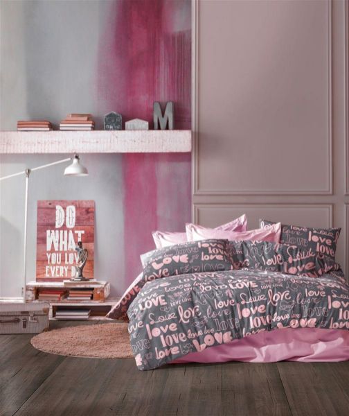 DIMcol ΠΑΠΛΩΜΑ ΕΜΠΡΙΜΕ Αγάπη 299 220X240 Grey-Lila Cott/Pol 70/30