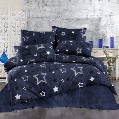 DIMcol ΣΕΝΤΟΝΙΑ ΕΜΠΡΙΜΕ ΣΕΤ 3 τεμ Γαλαξίας 307 160X240 Dark Blue Cott/Pol 70/30