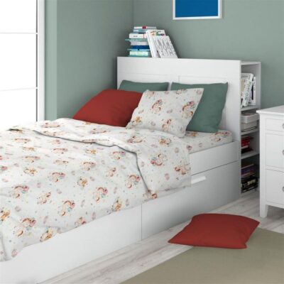 DIMcol ΠΑΠΛΩΜΑΤΟΘΗΚΗ ΕΜΠΡΙΜΕ kids Unicorn 209 160X240 White-Salmon Cotton 100%