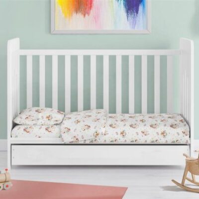 DIMcol ΣΕΝΤΟΝΙΑ ΕΜΠΡΙΜΕ ΣΕΤ 3 τεμ bebe Unicorn 209 120X160 White-Salmon Cotton 100%