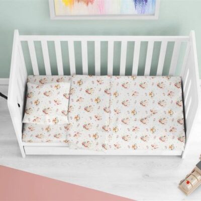 DIMcol ΣΕΝΤΟΝΙΑ ΕΜΠΡΙΜΕ ΣΕΤ 3 τεμ bebe Unicorn 209 120X160 White-Salmon Cotton 100% - Image 2