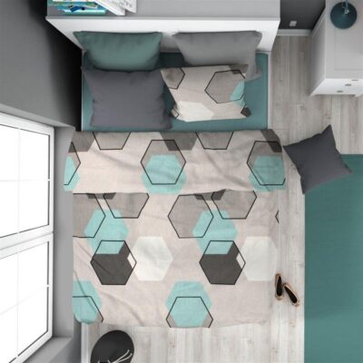 DIMcol ΠΑΠΛΩΜΑΤΟΘΗΚΗ ΕΜΠΡΙΜΕ Hexagon 395 160X240 Grey 70/30 Cott/Pol