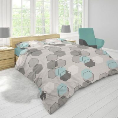 DIMcol ΠΑΠΛΩΜΑΤΟΘΗΚΗ ΕΜΠΡΙΜΕ Hexagon 395 220X240 Grey Cott/Pol 70/30