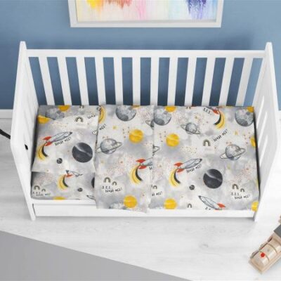 DIMcol ΣΕΝΤΟΝΙΑ ΕΜΠΡΙΜΕ ΣΕΤ 3 τεμ bebe Spaceship 187 120X160 Grey Cotton 100% - Image 2
