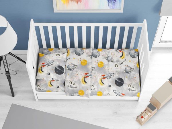 DIMcol ΣΕΝΤΟΝΙΑ ΕΜΠΡΙΜΕ ΣΕΤ 3 τεμ bebe Spaceship 187 120X160 Grey Cotton 100% - Image 2