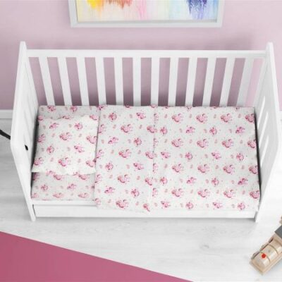 DIMcol ΣΕΝΤΟΝΙΑ ΕΜΠΡΙΜΕ ΣΕΤ 3 τεμ bebe Unicorn 208 120X160 White-Pink Cotton 100% - Image 2
