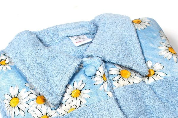 DIMcol ΜΠΟΥΡΝΟΥΖΙ MINI Γυναικείο με γιακά Sky Blue L 500 gsm 100% Cotton - Image 2