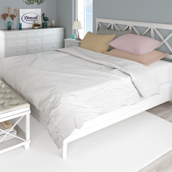 DIMcol ΚΟΥΒΕΡΤΑ ΠΙΚΕ 230X260 ΛΕΥΚΟ 100% Cotton