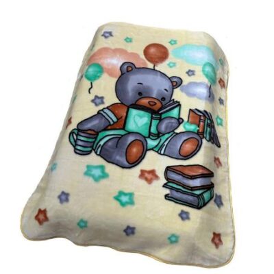 DIMcol ΚΟΥΒΕΡΤΑ ΒΕΛΟΥΤΕ ΠΟΛΥΤΕΛΕΙΑΣ bebe Studying Bear 39 110X140 Light Beige 100% Polyester