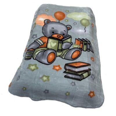 DIMcol ΚΟΥΒΕΡΤΑ ΒΕΛΟΥΤΕ ΠΟΛΥΤΕΛΕΙΑΣ bebe Studying Bear 38 110X140 Light Grey 100% Polyester