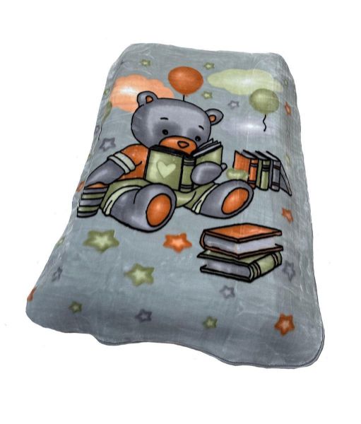 DIMcol ΚΟΥΒΕΡΤΑ ΒΕΛΟΥΤΕ ΠΟΛΥΤΕΛΕΙΑΣ bebe Studying Bear 38 110X140 Light Grey 100% Polyester