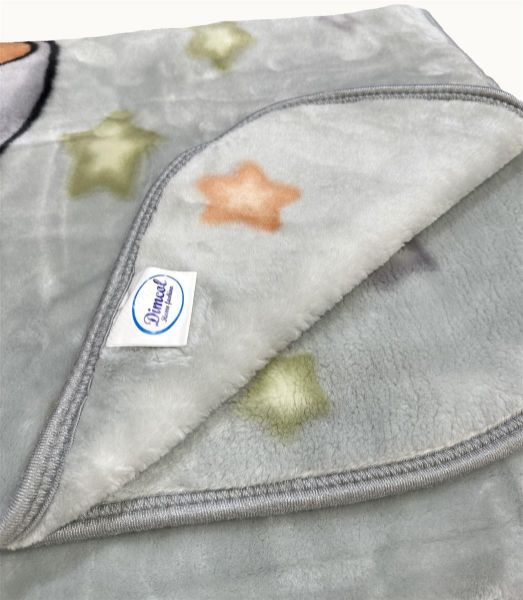 DIMcol ΚΟΥΒΕΡΤΑ ΒΕΛΟΥΤΕ ΠΟΛΥΤΕΛΕΙΑΣ bebe Studying Bear 38 110X140 Light Grey 100% Polyester - Image 2