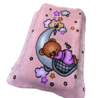 DIMcol ΚΟΥΒΕΡΤΑ ΒΕΛΟΥΤΕ ΠΟΛΥΤΕΛΕΙΑΣ bebe Crescent Moon 32 110X140 Baby Pink 100% Polyester