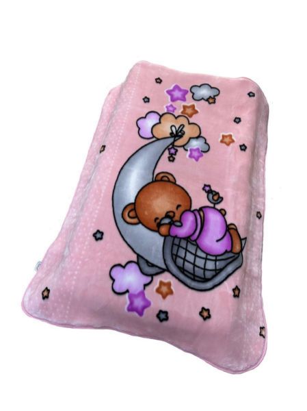 DIMcol ΚΟΥΒΕΡΤΑ ΒΕΛΟΥΤΕ ΠΟΛΥΤΕΛΕΙΑΣ bebe Crescent Moon 32 110X140 Baby Pink 100% Polyester