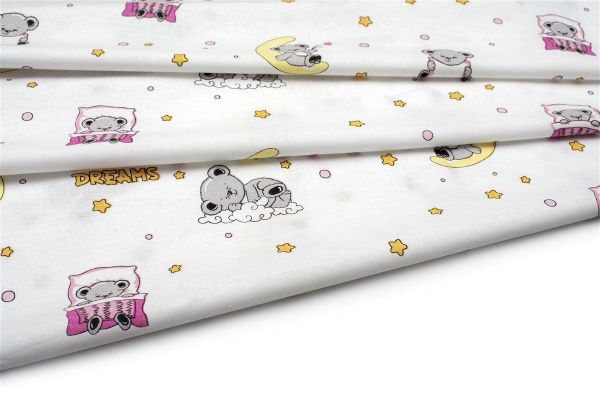 DIMcol ΠΑΝΑ ΧΑΣΕ bebe Sweet Dreams 553 80X80 White-Pink 100% Cotton