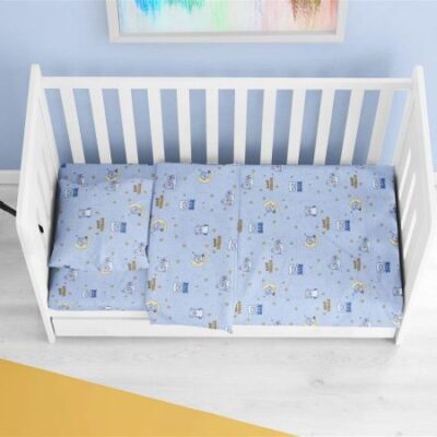 DIMcol ΠΑΠΛΩΜΑ ΕΜΠΡΙΜΕ bebe Sweet Dreams 551 120X160 Sky Blue 100% Cotton