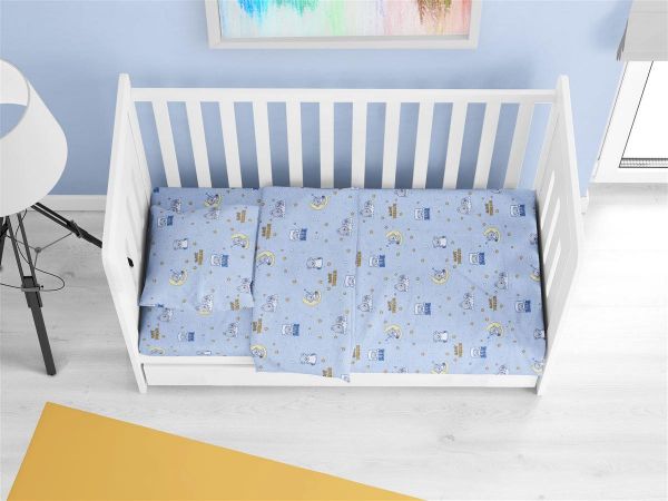 DIMcol ΠΑΠΛΩΜΑ ΕΜΠΡΙΜΕ bebe Sweet Dreams 551 120X160 Sky Blue 100% Cotton