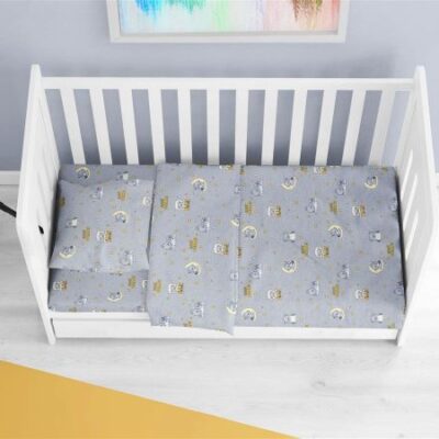 DIMcol ΠΑΠΛΩΜΑ ΕΜΠΡΙΜΕ bebe Sweet Dreams 552 120X160 Grey 100% Cotton