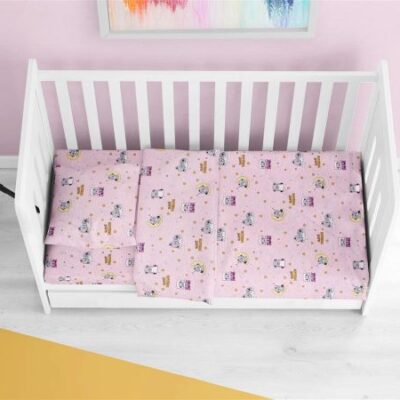 DIMcol ΠΑΠΛΩΜΑ ΕΜΠΡΙΜΕ bebe Sweet Dreams 550 120X160 Pink 100% Cotton