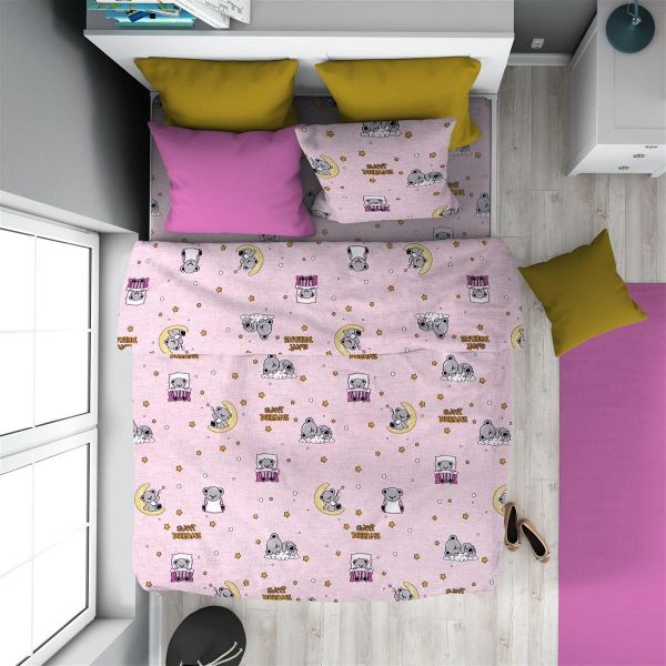 DIMcol ΠΑΠΛΩΜΑ ΕΜΠΡΙΜΕ kids Sweet Dreams 550 160X240 Pink 100% Cotton