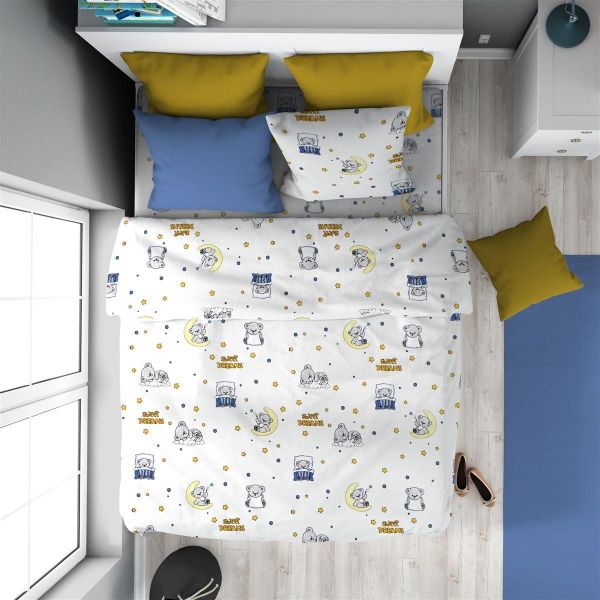 DIMcol ΠΑΠΛΩΜΑ ΕΜΠΡΙΜΕ kids Sweet Dreams 554 160X240 White-Sky Blue 100% Cotton