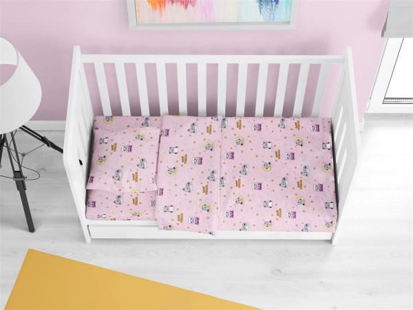 DIMcol ΣΕΝΤΟΝΙΑ ΕΜΠΡΙΜΕ ΣΕΤ 3 τεμ bebe Sweet Dreams 550 120X160 Pink 100% Cotton - Image 2