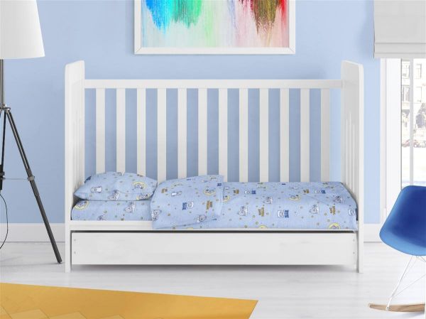 DIMcol ΣΕΝΤΟΝΙΑ ΕΜΠΡΙΜΕ ΣΕΤ 3 τεμ bebe Sweet Dreams 551 120X160 Sky Blue 100% Cotton