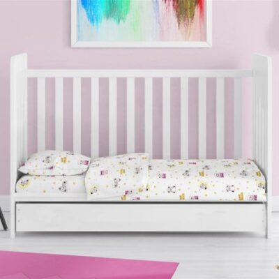 DIMcol ΣΕΝΤΟΝΙΑ ΕΜΠΡΙΜΕ ΣΕΤ 3 τεμ bebe Sweet Dreams 553 120X160 White-Pink 100% Cotton
