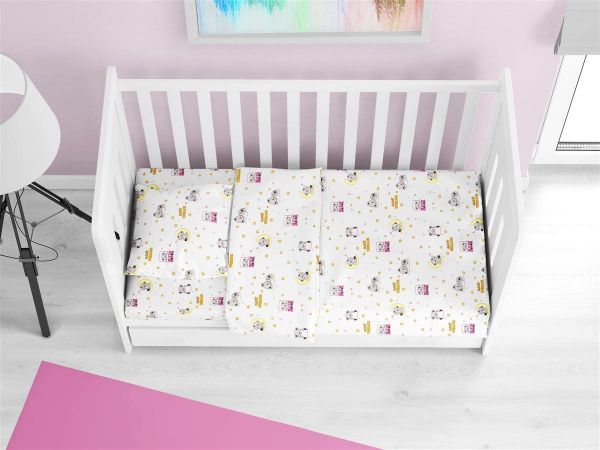 DIMcol ΣΕΝΤΟΝΙΑ ΕΜΠΡΙΜΕ ΣΕΤ 3 τεμ bebe Sweet Dreams 553 120X160 White-Pink 100% Cotton - Image 2