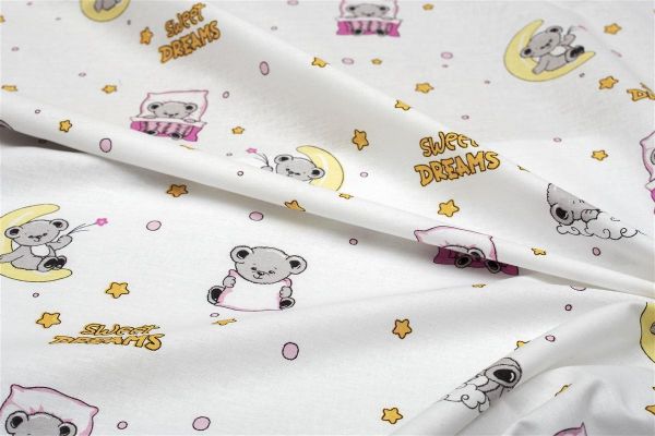 DIMcol ΣΕΝΤΟΝΙΑ ΕΜΠΡΙΜΕ ΣΕΤ 3 τεμ kids Sweet Dreams 553 160X240 White-Pink 100% Cotton - Image 2