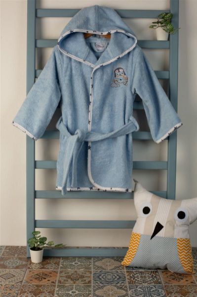 DIMcol ΜΠΟΥΡΝΟΥΖΙ Με Κέντημα bebe Airplane 156 SIZE:02 Σιελ 100% Cotton