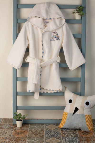 DIMcol ΜΠΟΥΡΝΟΥΖΙ Με Κέντημα bebe Airplane 157 SIZE:04 Λευκό 100% Cotton