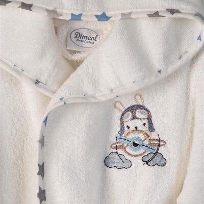 DIMcol ΜΠΟΥΡΝΟΥΖΙ Με Κέντημα bebe Airplane 157 SIZE:04 Λευκό 100% Cotton - Image 2