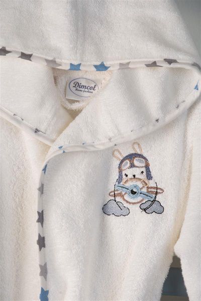 DIMcol ΜΠΟΥΡΝΟΥΖΙ Με Κέντημα bebe Airplane 157 SIZE:04 Λευκό 100% Cotton - Image 2