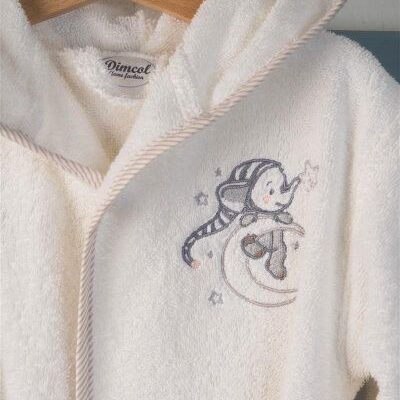 DIMcol ΜΠΟΥΡΝΟΥΖΙ Με Κέντημα bebe Dreaming Elephant 168 SIZE:02 Λευκό 100% Cotton - Image 2