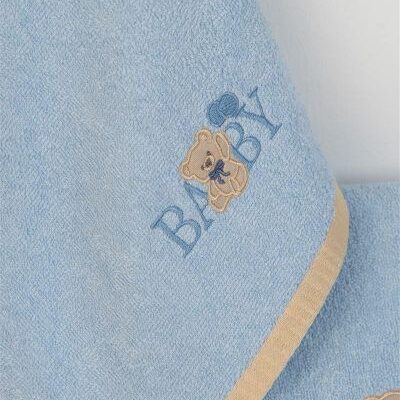 DIMcol ΠΕΤΣΕΤΑ Με Κέντημα Σετ 2 τεμ bebe Baby Bear 161 30X50,70X140 Σιελ 100% Cotton - Image 2
