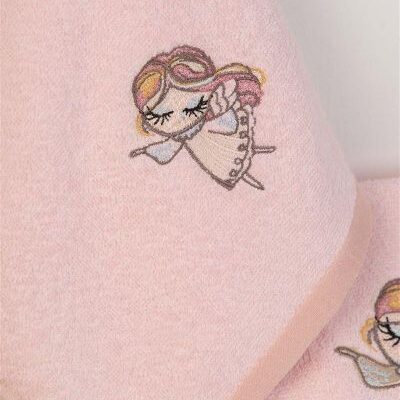 DIMcol ΠΕΤΣΕΤΑ Με Κέντημα Σετ 2 τεμ bebe Little Angel 141 30X50,70X140 Ροζ 100% Cotton - Image 2