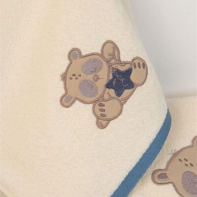 DIMcol ΠΕΤΣΕΤΑ Με Κέντημα Σετ 2 τεμ bebe Star Bear 153 30X50,70X140 Εκρού 100% Cotton - Image 2