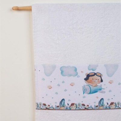 DIMcol ΠΕΤΣΕΤΑ Με Ψηφιακή Εκτύπωση Σετ 2 τεμ bebe Pilot 119 30X50,70X140 Λευκό 100% Cotton - Image 2