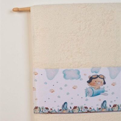 DIMcol ΠΕΤΣΕΤΑ Με Ψηφιακή Εκτύπωση Σετ 2 τεμ bebe Pilot 120 30X50,70X140 Εκρού 100% Cotton - Image 2