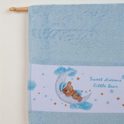 DIMcol ΠΕΤΣΕΤΑ Με Ψηφιακή Εκτύπωση Σετ 2 τεμ bebe Sweet Dreams 551 30X50,70X140 Σιελ 100% Cotton - Image 2