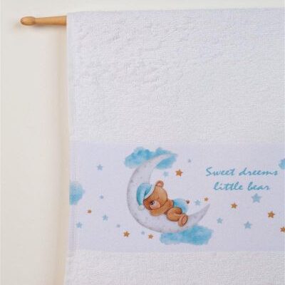 DIMcol ΠΕΤΣΕΤΑ Με Ψηφιακή Εκτύπωση Σετ 2 τεμ bebe Sweet Dreams 552 30X50,70X140 Λευκό 100% Cotton - Image 2