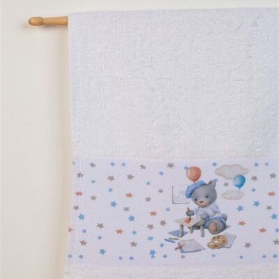 DIMcol ΠΕΤΣΕΤΑ Με Ψηφιακή Εκτύπωση Σετ 2 τεμ bebe Painter 132 30X50,70X140 Λευκό 100% Cotton - Image 2