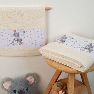 DIMcol ΠΕΤΣΕΤΑ Με Ψηφιακή Εκτύπωση Σετ 2 τεμ bebe Painter 133 30X50,70X140 Εκρού 100% Cotton