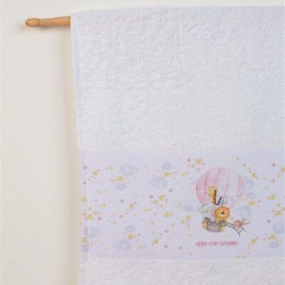 DIMcol ΠΕΤΣΕΤΑ Με Ψηφιακή Εκτύπωση Σετ 2 τεμ bebe Balloon 66 30X50,70X140 Λευκό 100% Cotton - Image 2