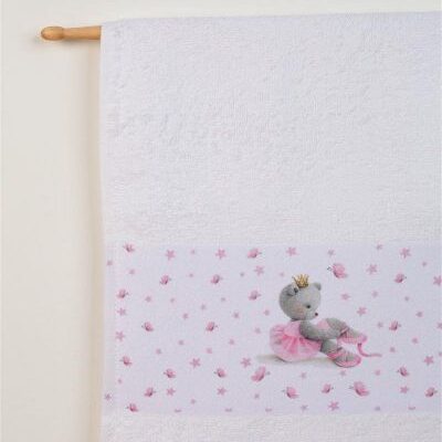 DIMcol ΠΕΤΣΕΤΑ Με Ψηφιακή Εκτύπωση Σετ 2 τεμ bebe Ballerina 105 30X50,70X140 Λευκό 100% Cotton - Image 2