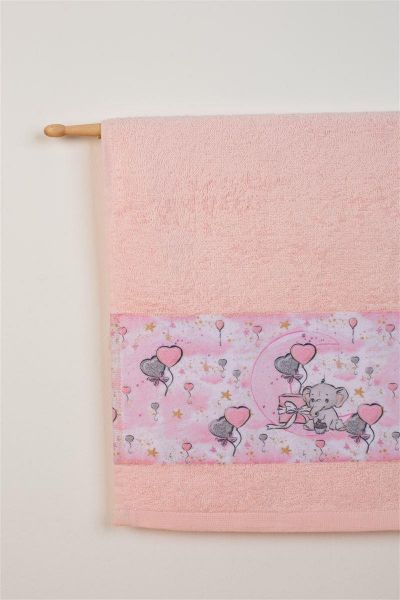 DIMcol ΠΕΤΣΕΤΑ Με Ψηφιακή Εκτύπωση Σετ 2 τεμ bebe Elephant 27 30X50,70X140 Ροζ 100% Cotton - Image 2