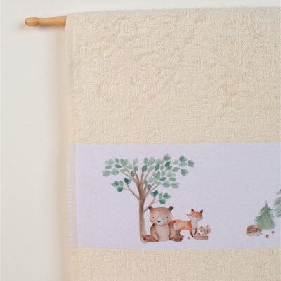 DIMcol ΠΕΤΣΕΤΑ Με Ψηφιακή Εκτύπωση Σετ 2 τεμ bebe Forest 53 30X50,70X140 Εκρού 100% Cotton - Image 2