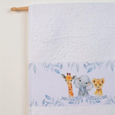 DIMcol ΠΕΤΣΕΤΑ Με Ψηφιακή Εκτύπωση Σετ 2 τεμ bebe Jungle 108 30X50,70X140 Λευκό 100% Cotton - Image 2